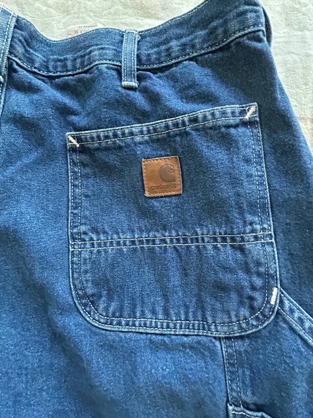 Carhartt Men's B13 DST Dungaree Loose Fit Blue Denim Relaxed Work Jeans 36x36